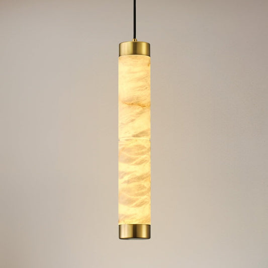 20" Alabaster Cylinder Pendant Light - Auralume