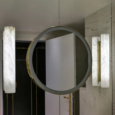 Garron Modern Alabaster Linear Wall Sconce - Auralume