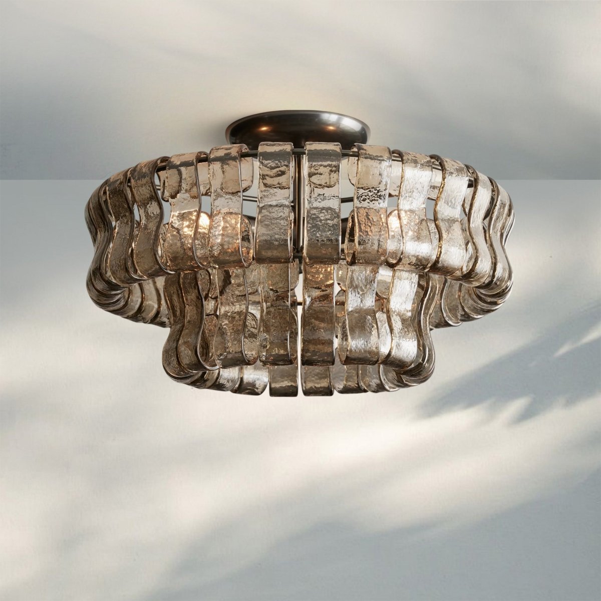 Ghiacio Modern Glass Flushmount - Auralume