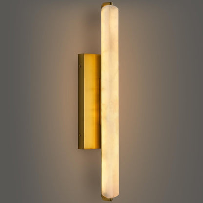 15" Brass Alabaster Rectangle Wall Sconce - Auralume