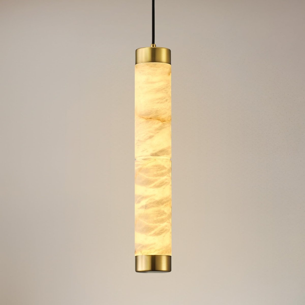 20" Alabaster Cylinder Pendant Light - Auralume
