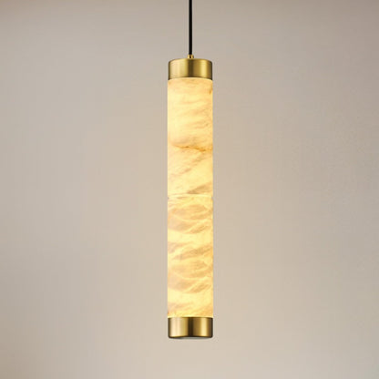 20" Alabaster Cylinder Pendant Light - Auralume