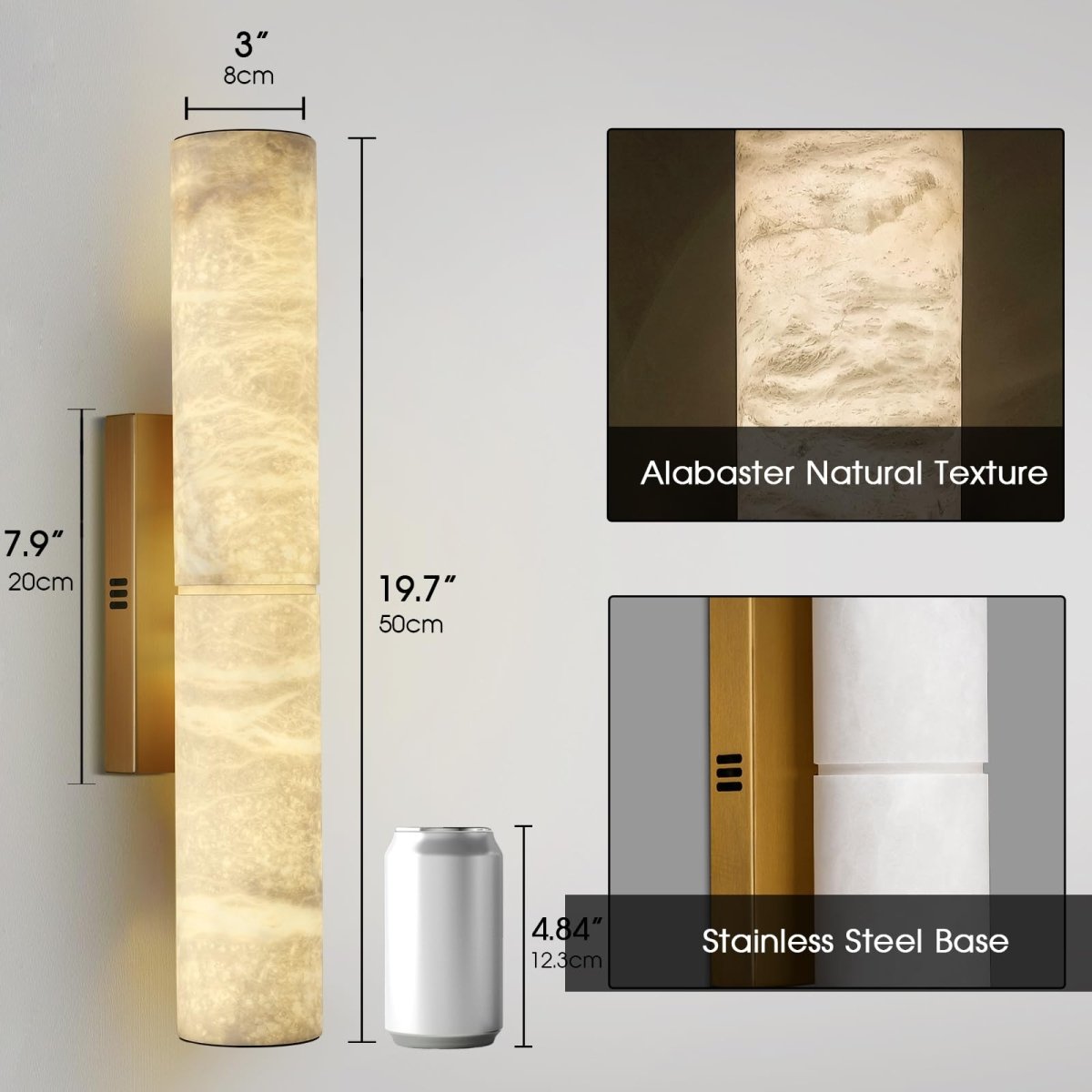 20" Bronze Alabaster Wall Sconce - Auralume