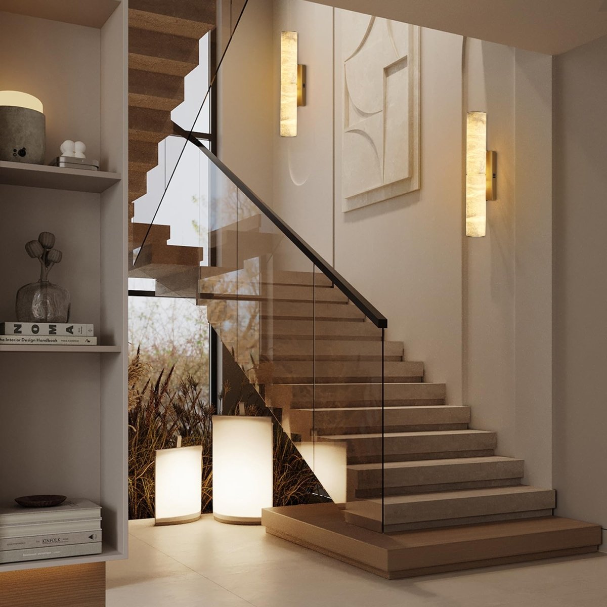 20" Bronze Alabaster Wall Sconce - Auralume