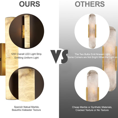 20" Bronze Alabaster Wall Sconce - Auralume