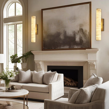 20" Bronze Alabaster Wall Sconce - Auralume