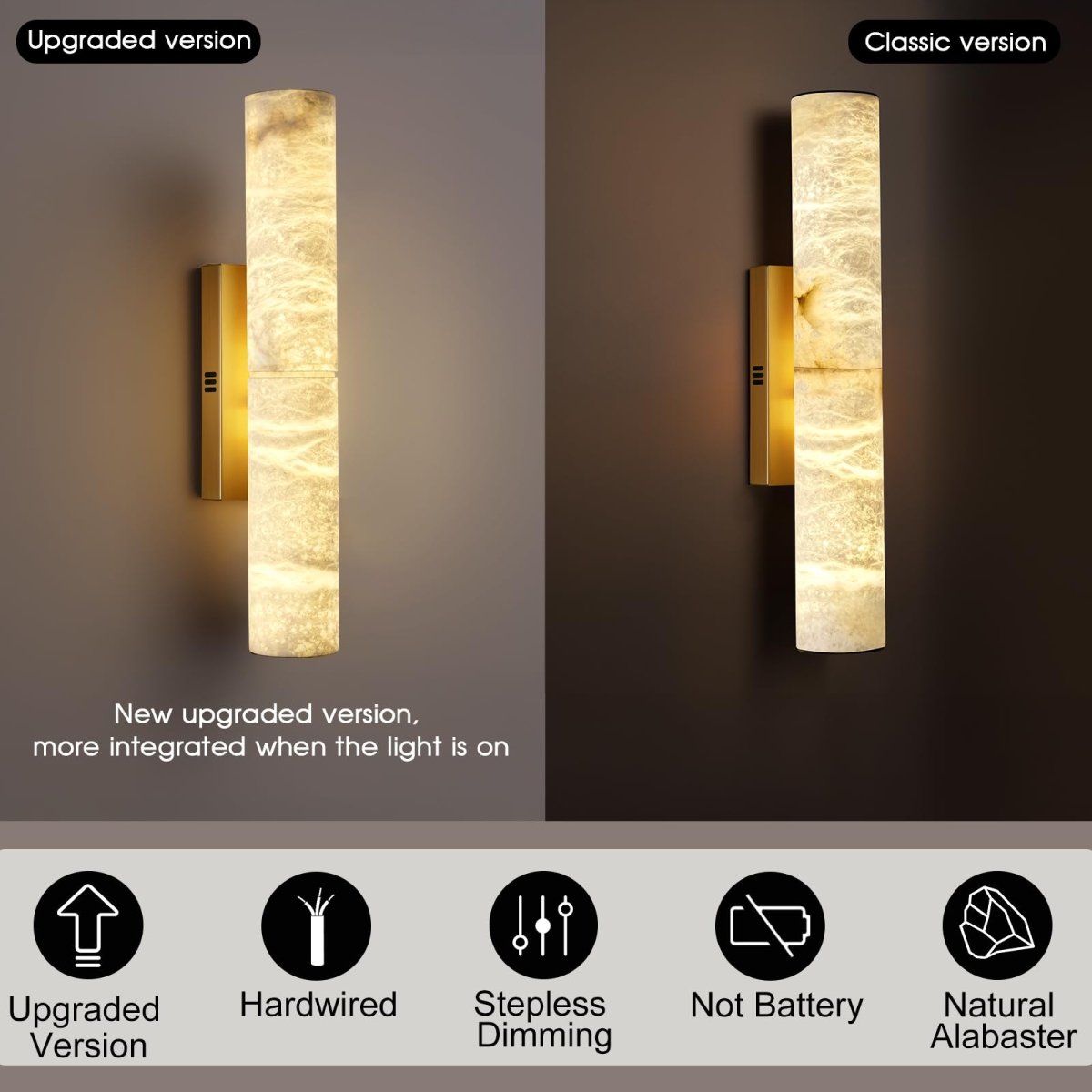 20" Bronze Alabaster Wall Sconce - Auralume