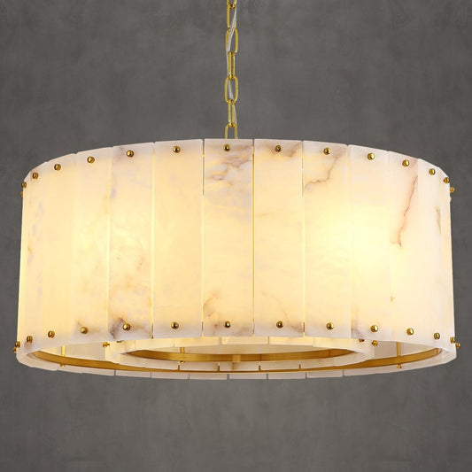 32 Inch Alabaster Chandelier - Auralume
