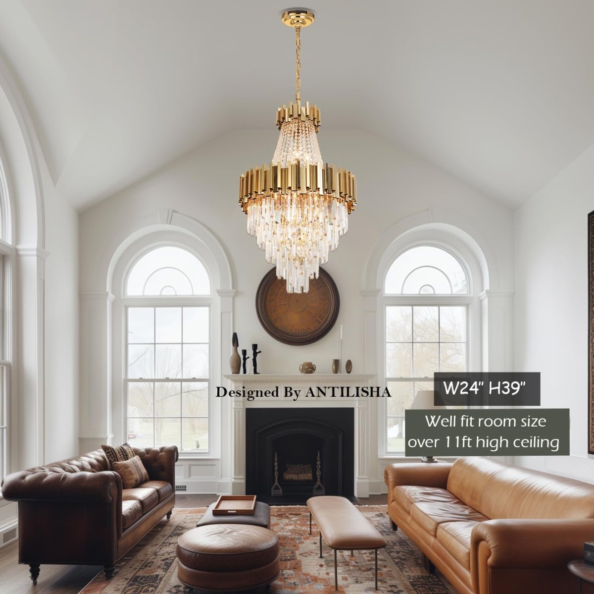 36 Inch Modern Crystal Chandelier 21 Light - Auralume