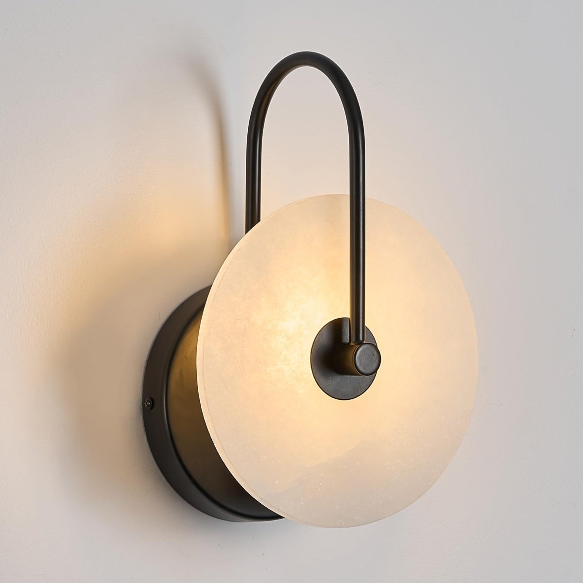 7.84" Round Alabaster Wall Sconce - Auralume