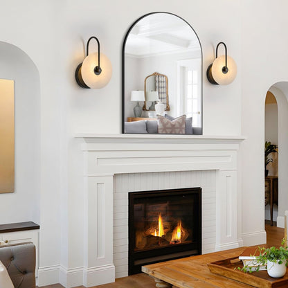 7.84" Round Alabaster Wall Sconce - Auralume