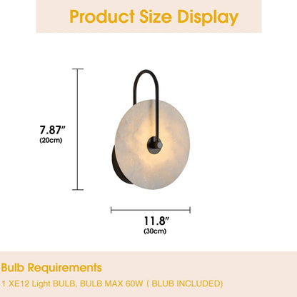 7.84" Round Alabaster Wall Sconce - Auralume