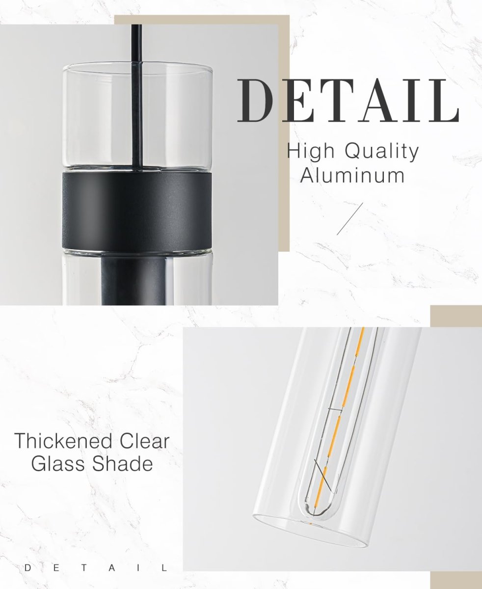 Black Glass Pendant Light - Auralume