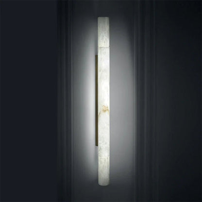 Garron Modern Alabaster Linear Wall Sconce - Auralume