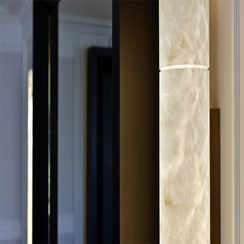 Garron Modern Alabaster Linear Wall Sconce - Auralume