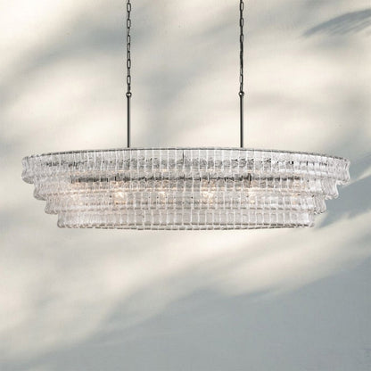 Ghiacio Glass Oval Chandelier 54''65'' - Auralume