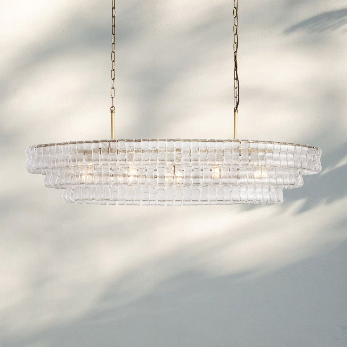 Ghiacio Glass Oval Chandelier 54''65'' - Auralume