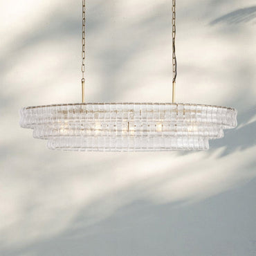 Ghiacio Glass Oval Chandelier 54''65'' - Auralume