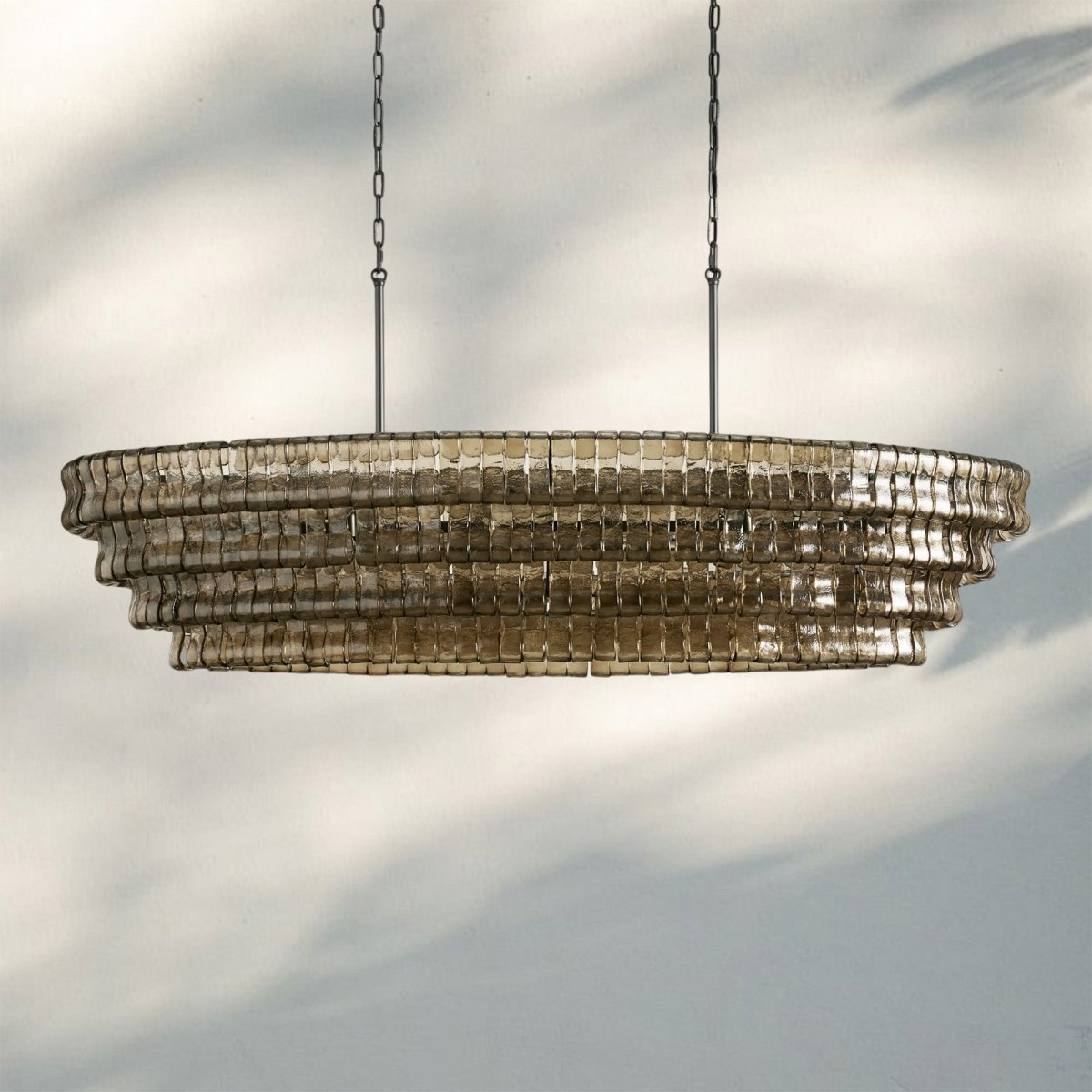 Ghiacio Glass Oval Chandelier 54''65'' - Auralume