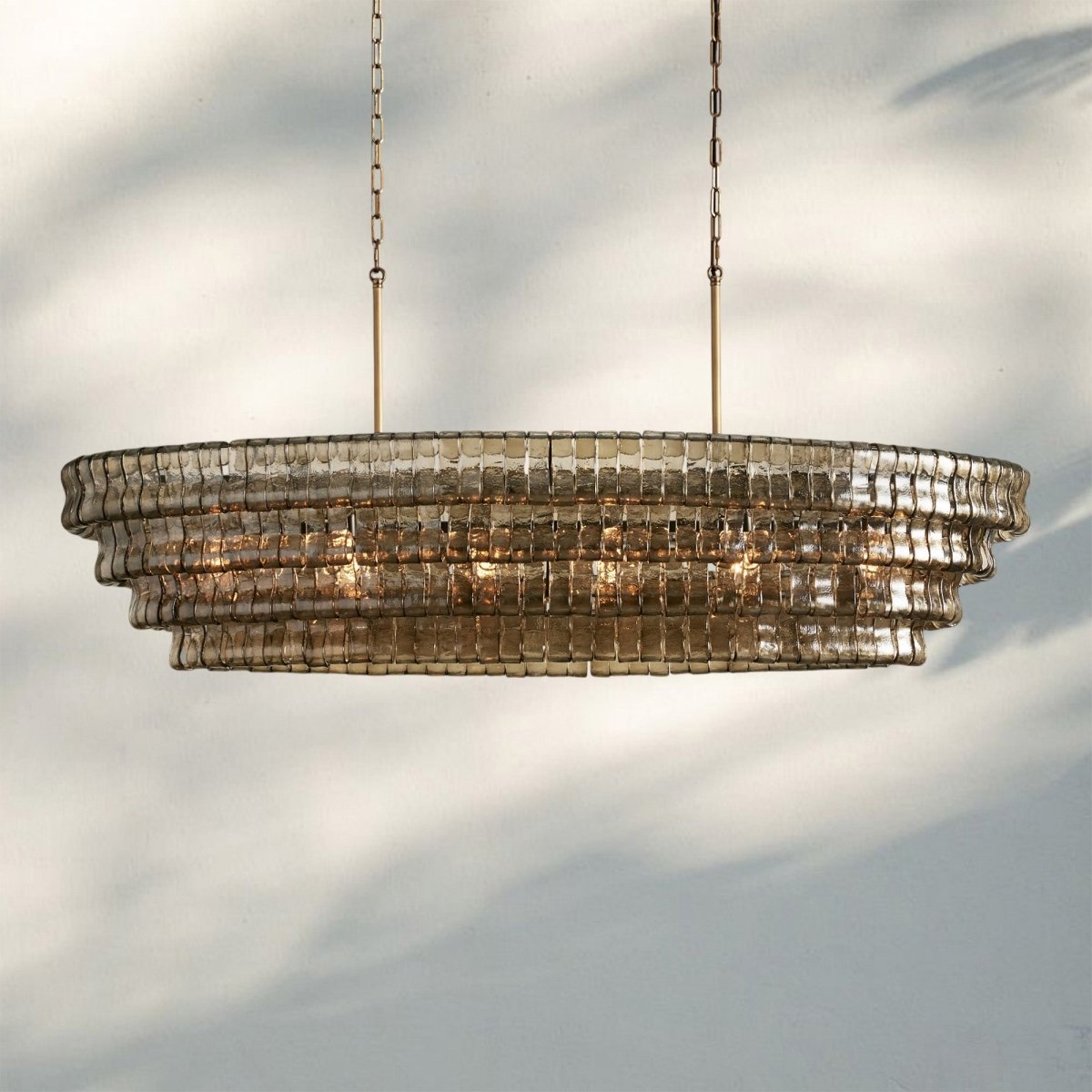 Ghiacio Glass Oval Chandelier 54''65'' - Auralume