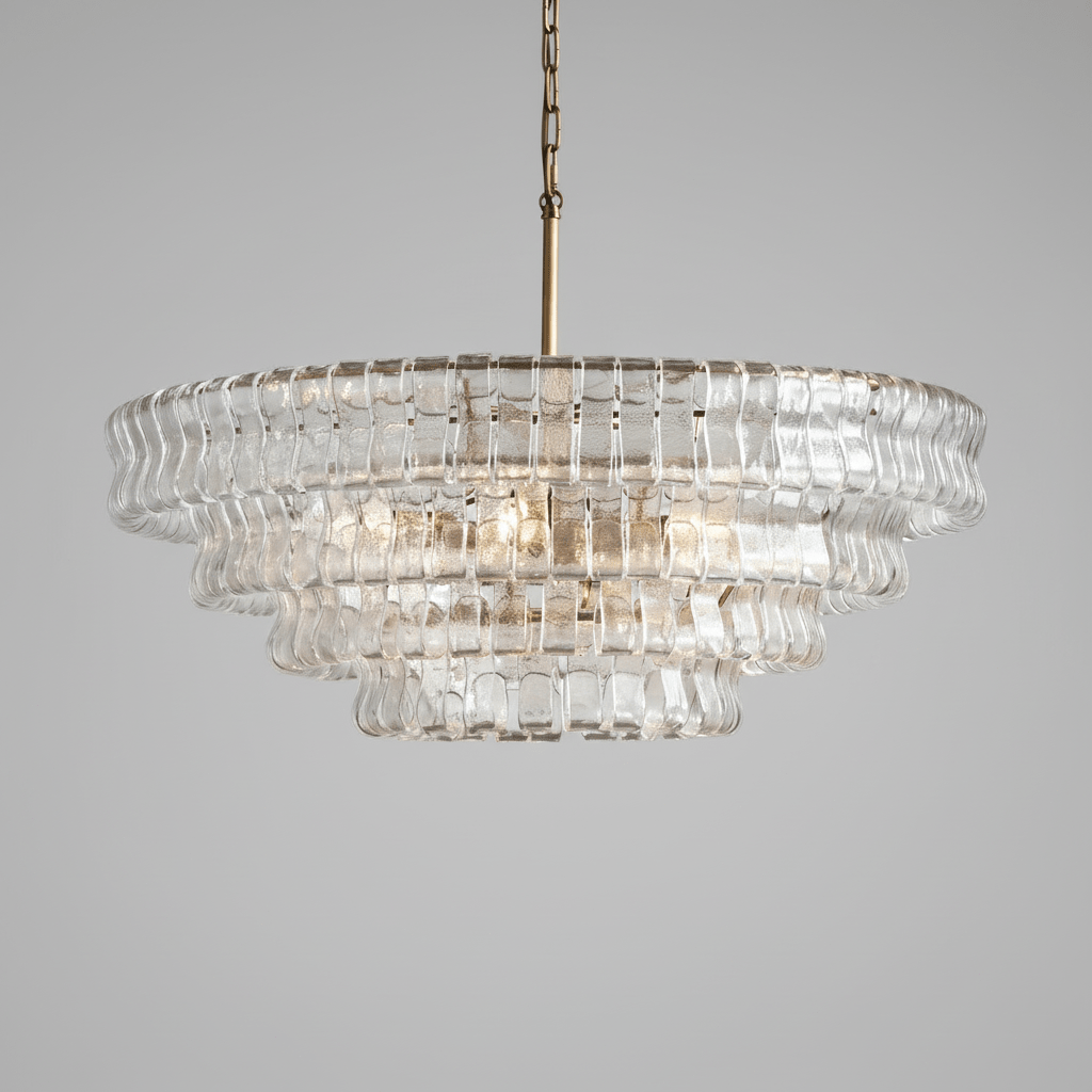 Ghiacio Glass Round Chandelier 24" 36" 48" 60" - Auralume