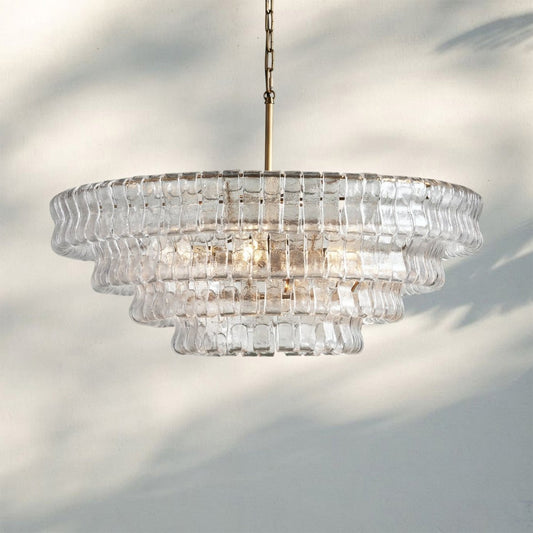 Ghiacio Glass Round Chandelier 24" 36" 48" 60" - Auralume
