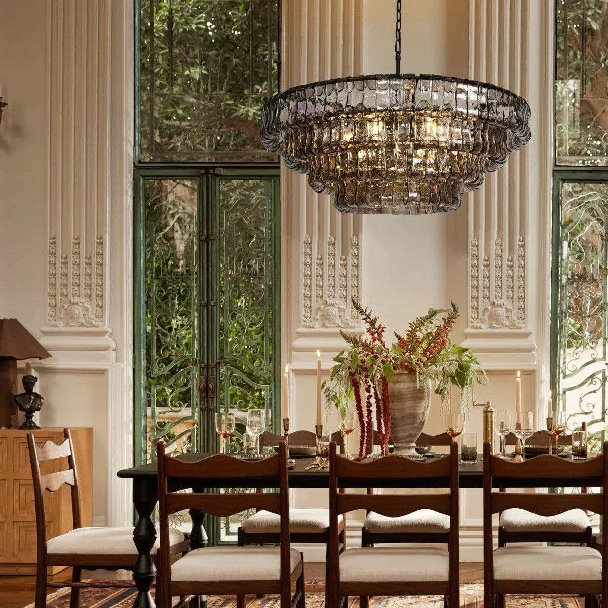 Ghiacio Glass Round Chandelier 24" 36" 48" 60" - Auralume