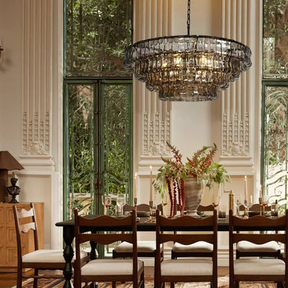 Ghiacio Glass Round Chandelier 24" 36" 48" 60" - Auralume