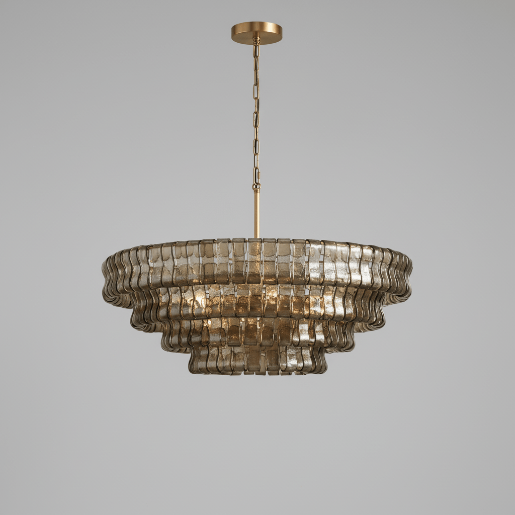 Ghiacio Glass Round Chandelier 24" 36" 48" 60" - Auralume