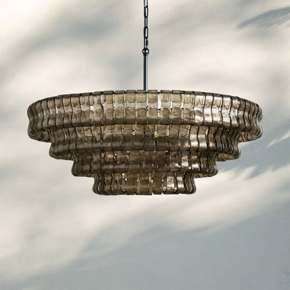 Ghiacio Glass Round Chandelier 24" 36" 48" 60" - Auralume