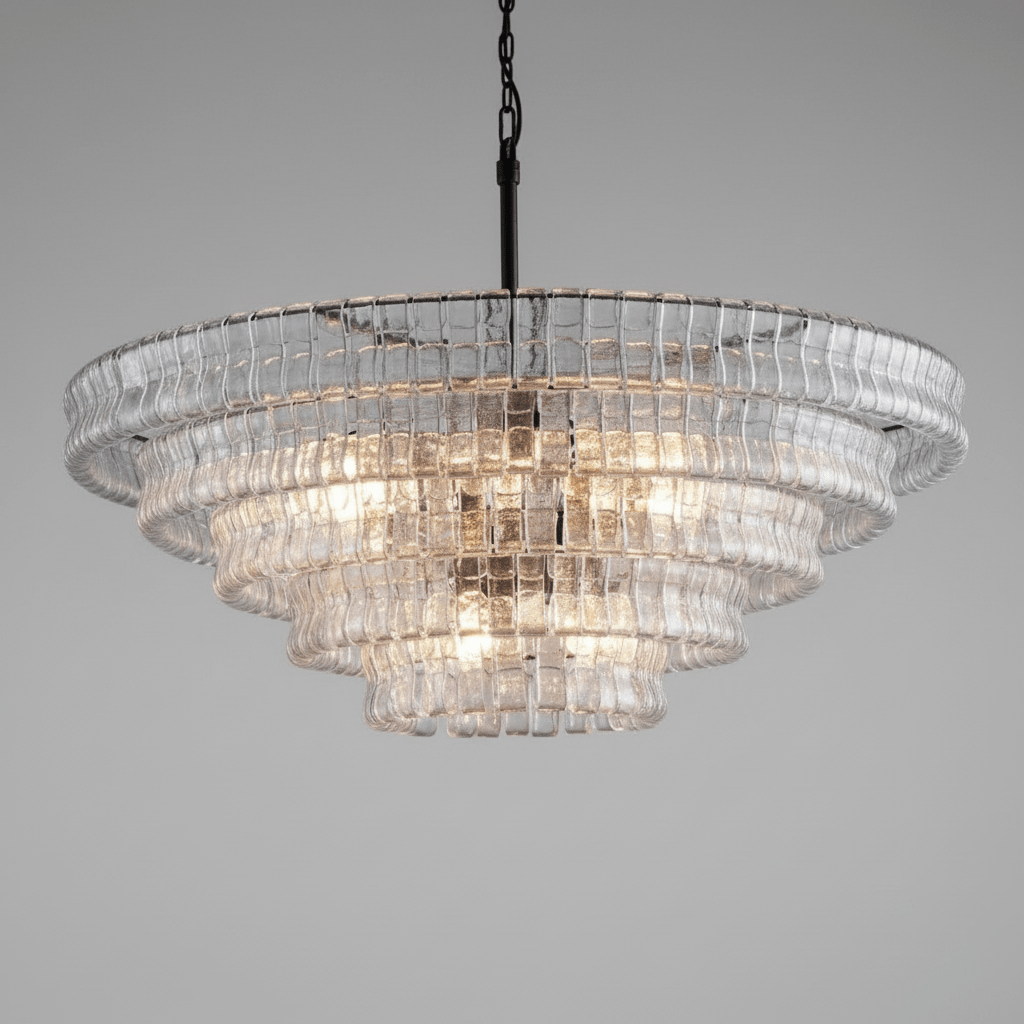 Ghiacio Glass Round Chandelier 24" 36" 48" 60" - Auralume