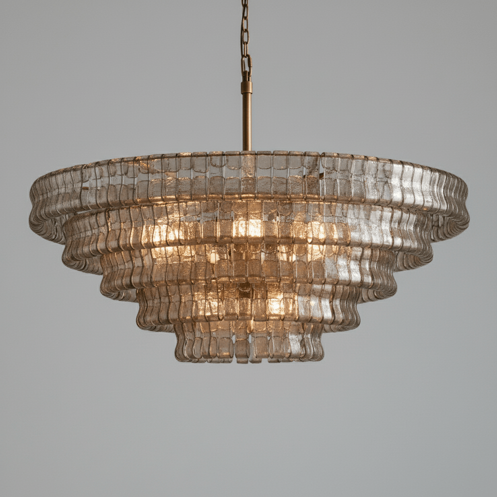 Ghiacio Glass Round Chandelier 24" 36" 48" 60" - Auralume