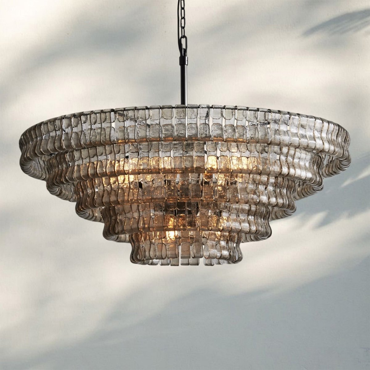 Ghiacio Glass Round Chandelier 24" 36" 48" 60" - Auralume