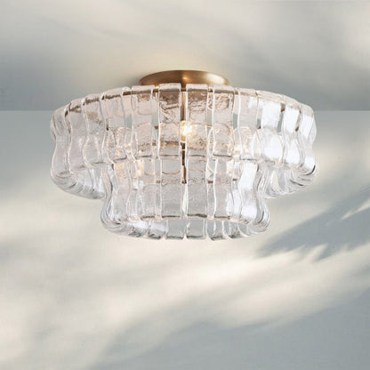 Ghiacio Modern Glass Flushmount - Auralume