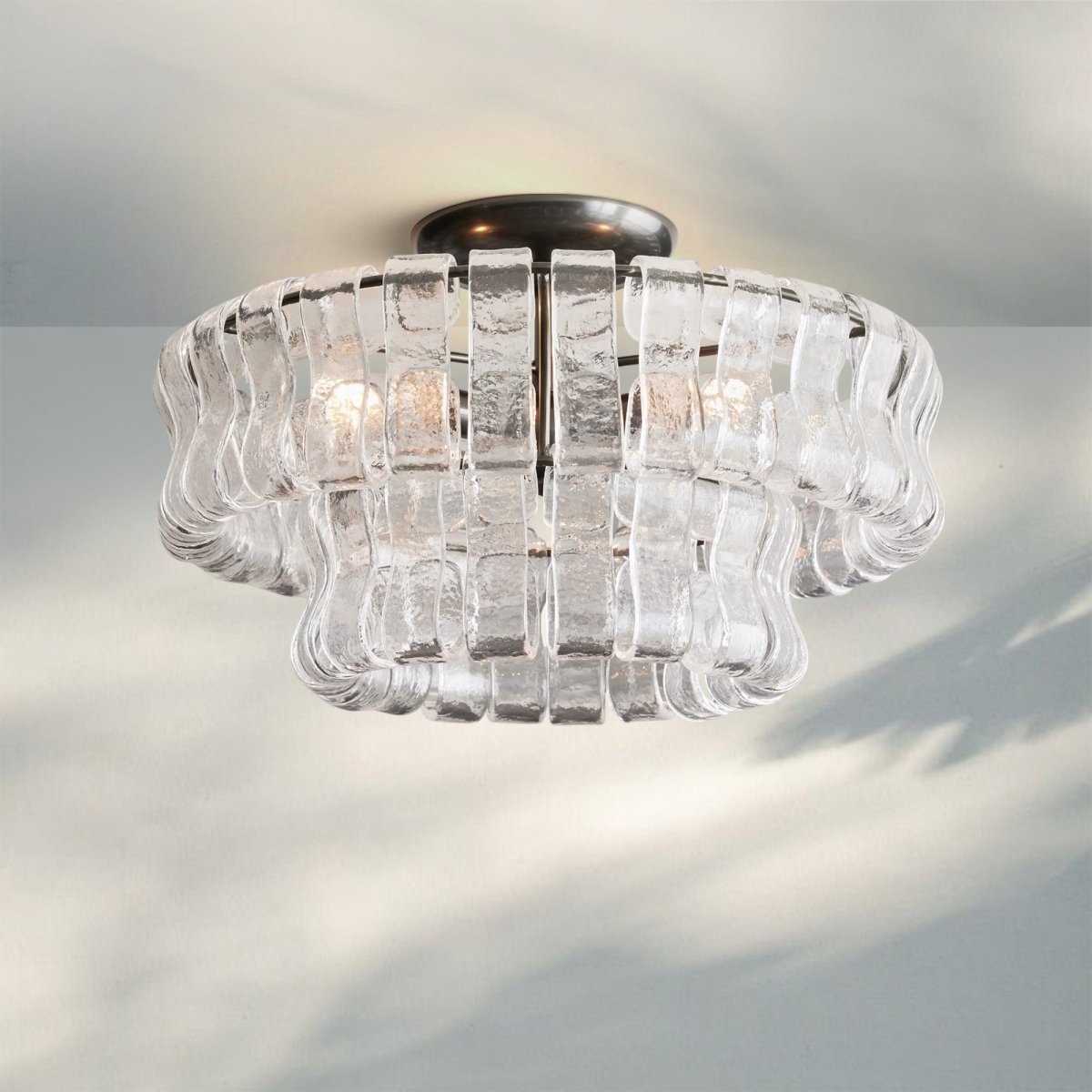 Ghiacio Modern Glass Flushmount - Auralume