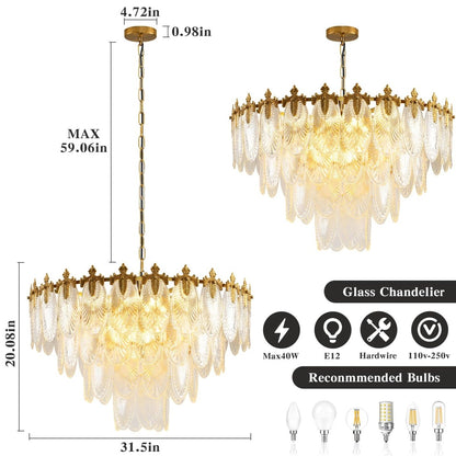Modern 31.5 Inch Large Crystal Chandelier - Auralume
