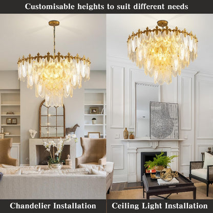 Modern 31.5 Inch Large Crystal Chandelier - Auralume