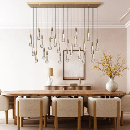 Solitaire Linear Chandelier 37"50"70"87"87"120" - Auralume