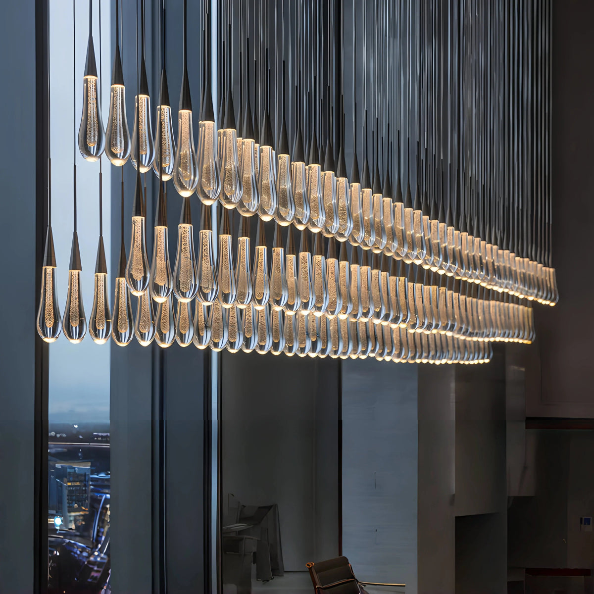 Solitaire Linear Chandelier 37"50"70"87"87"120" - Auralume